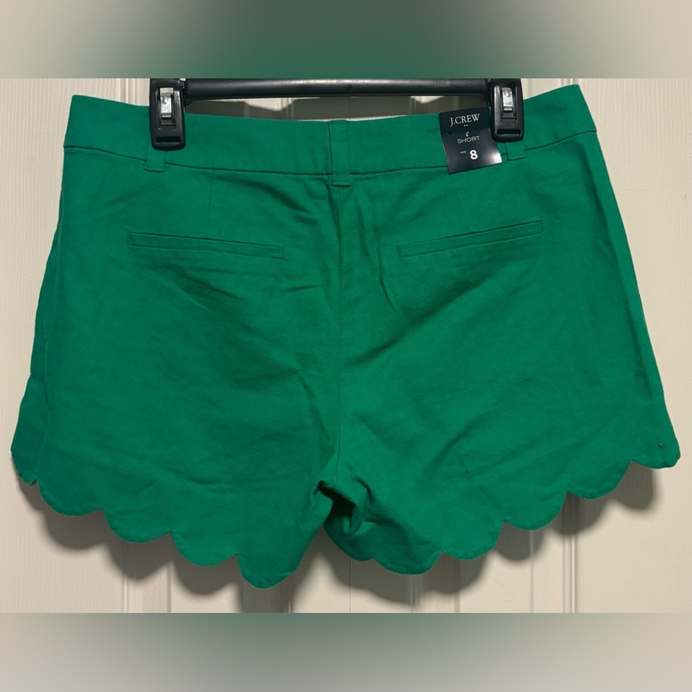 NWT J. Crew Factory Linen-Blend Scalloped Hem Shorts - Picture 4 of 10